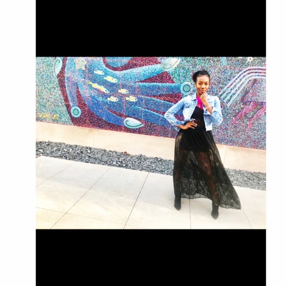 Bebe Sheer Maxi Dress